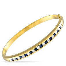 Bracelet - 18 kt. Yellow gold, Beautiful 18K Yellow Gold 1.50ct Diamond and Sapphire Bracelet 25.3g - 3.30ct. tw. Diamond (Natural)