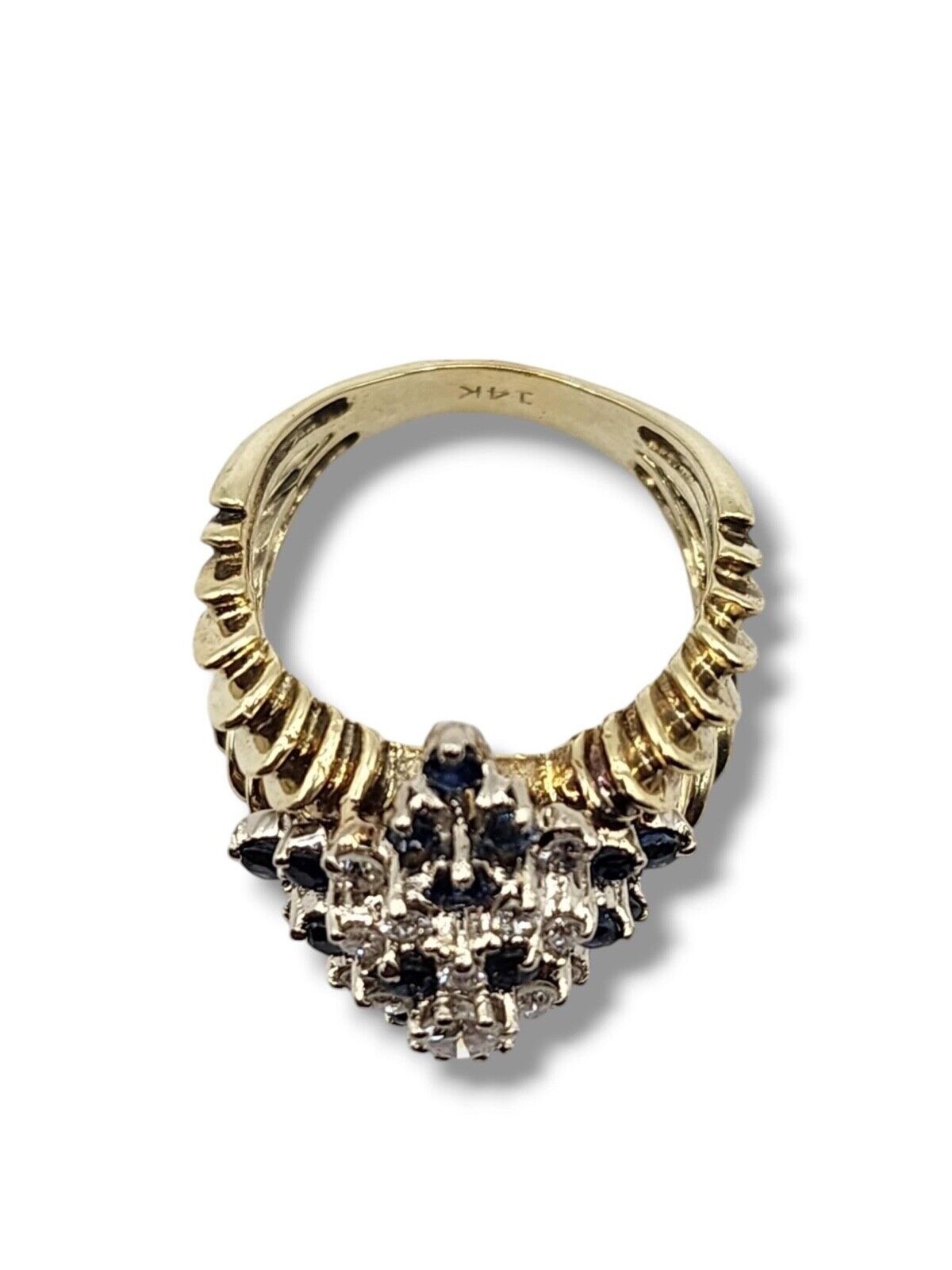 Vintage 14K Gold, Diamond & Sapphire Ring