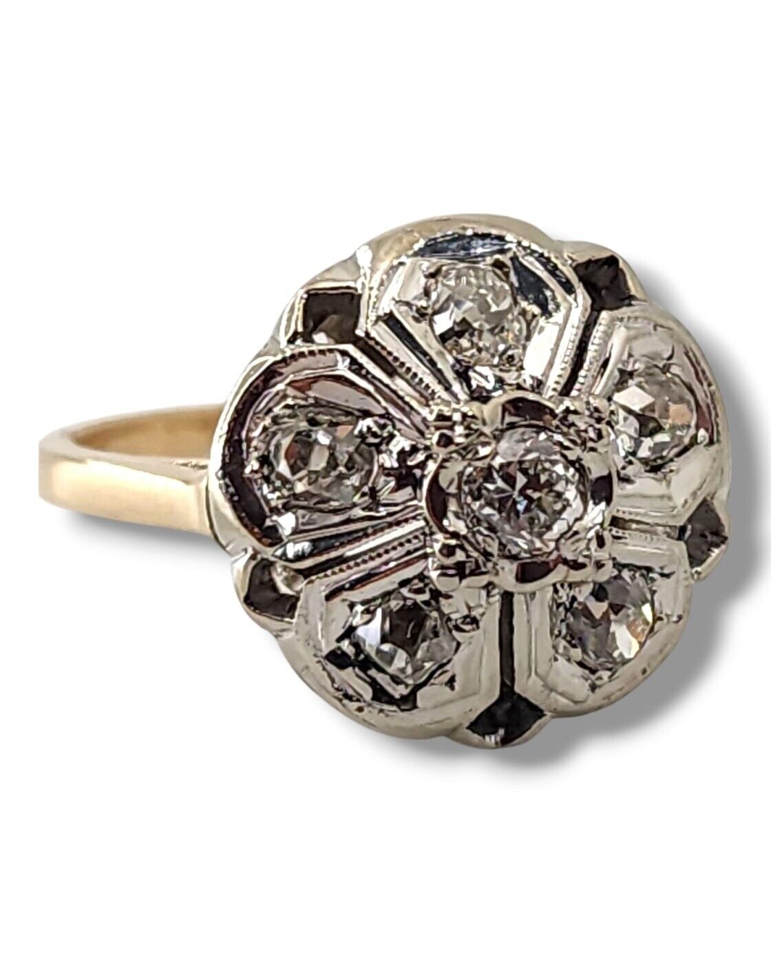 Beautiful Antique 14K Yellow Gold 0.44ct Diamond Ring