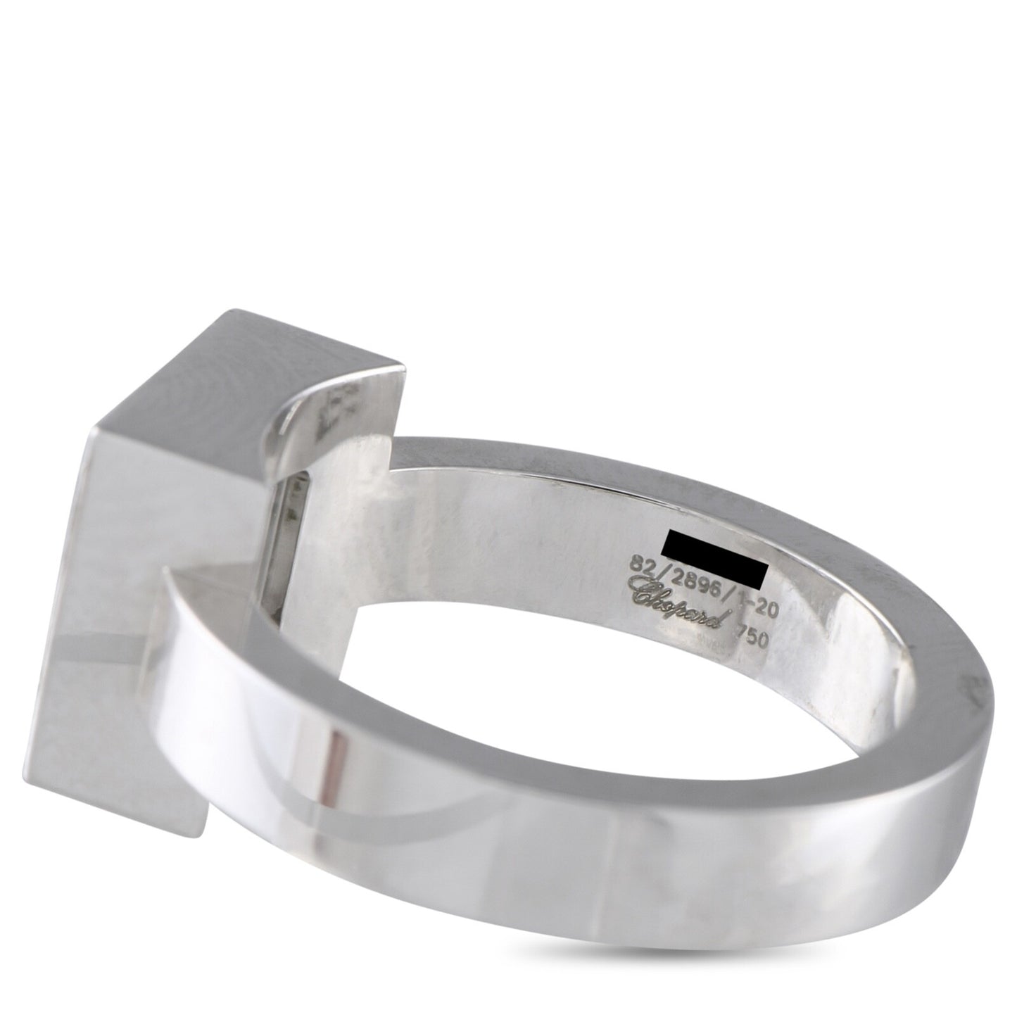 Chopard Happy Diamonds 18K White Gold 0.05ct Diamond and Ruby Ring