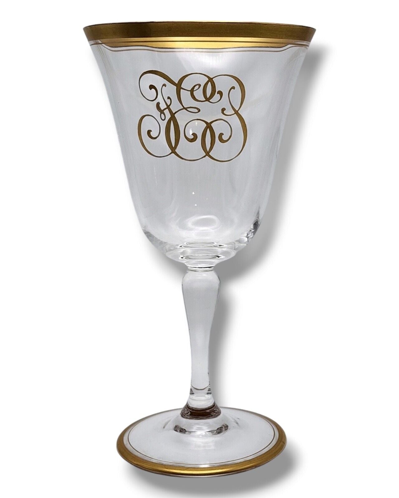 Imperial Russian Rare Pair Footed Glass Goblets / Champaign Glass c. 1890
