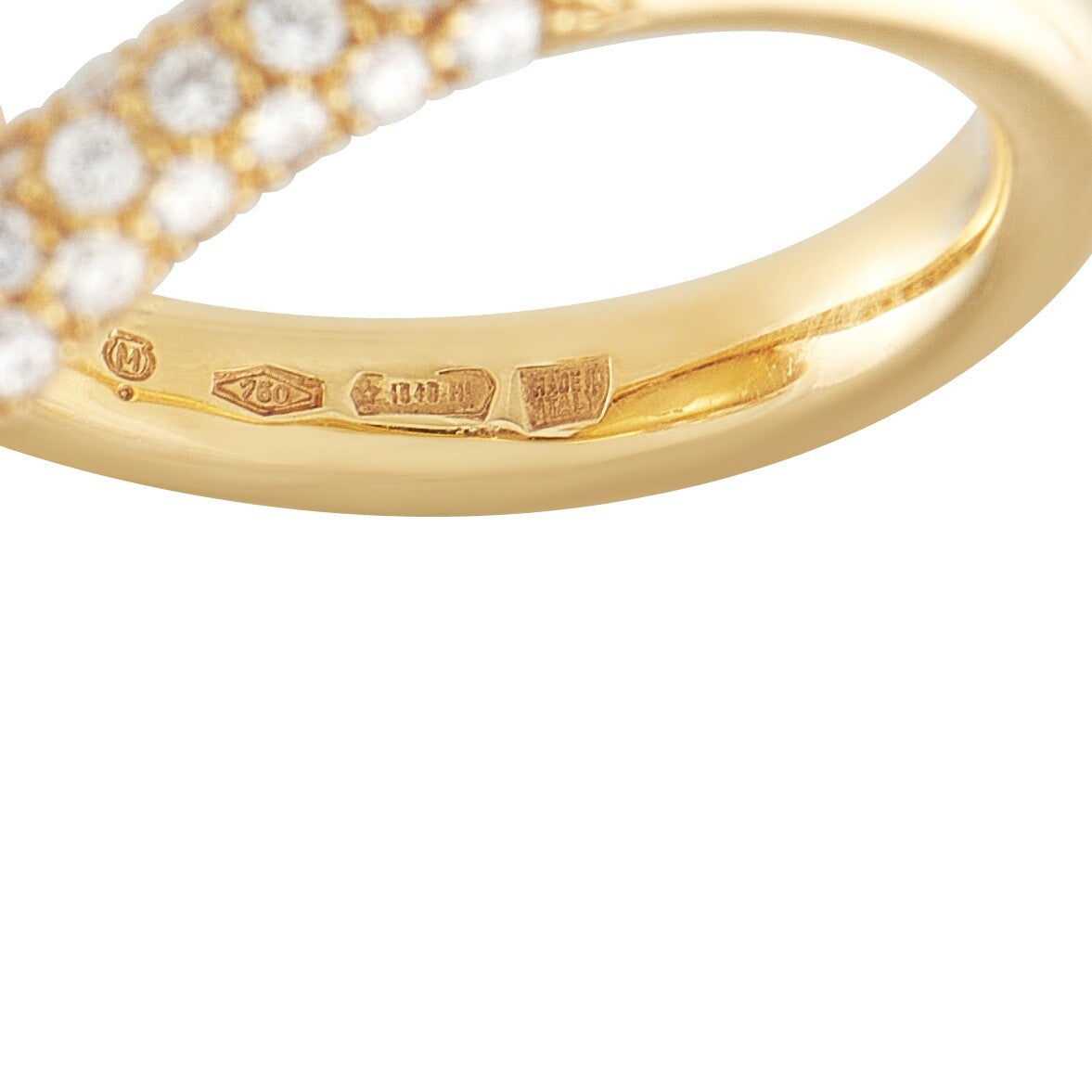 Mikimoto Placomos 18K Yellow Gold 1.0ct Diamond and Golden Pearl Ring