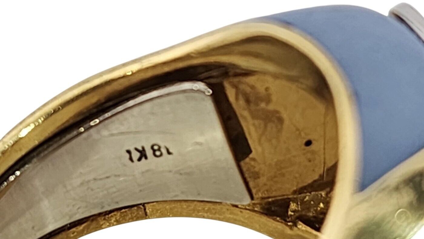 Bellarri 18k Yellow & White Gold Enameled Diamond Ring - 0.20ct. tw. Diamond