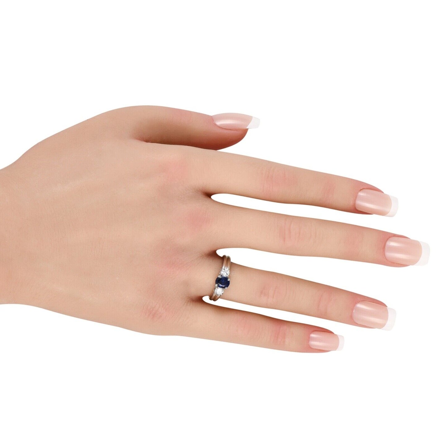 Amazing Platinum 0.34ct Diamond and Sapphire Ring