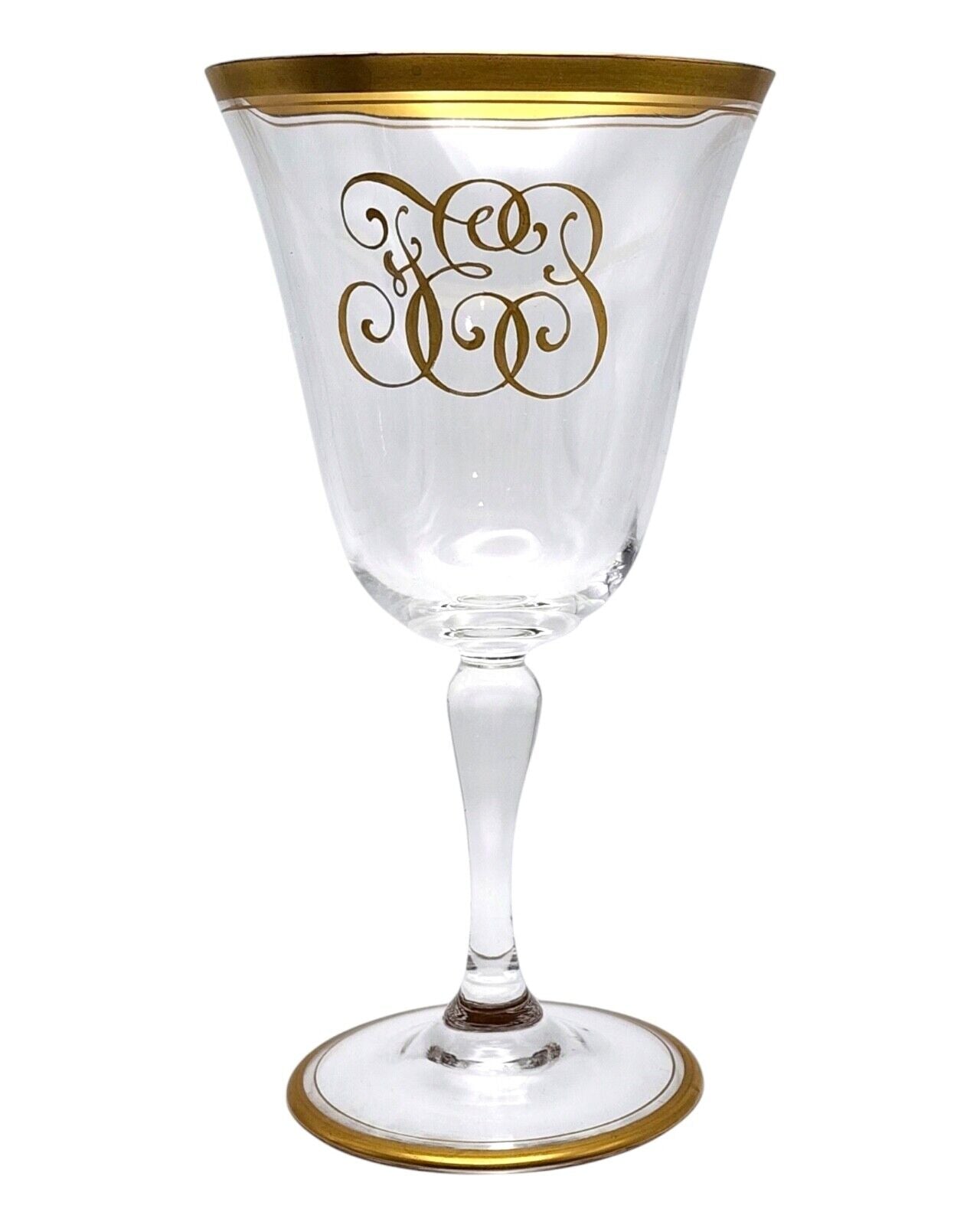 Imperial Russian Rare Pair Footed Glass Goblets / Champaign Glass c. 1890