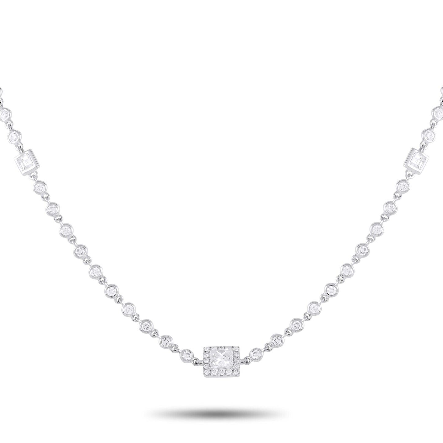 Stunning 18K White Gold 4.50ct Diamond Necklace