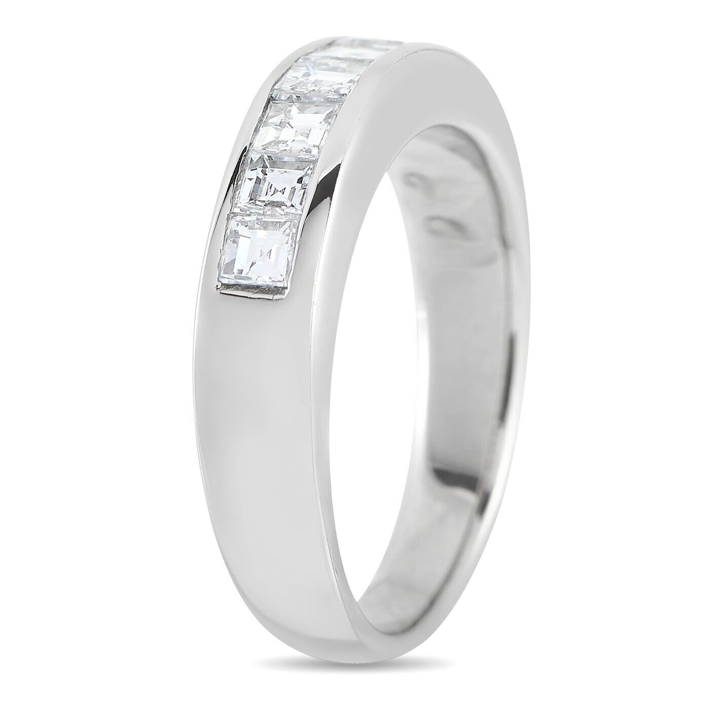 Beautiful Platinum 0.79ct Diamond Princess-Cut Channel Ring