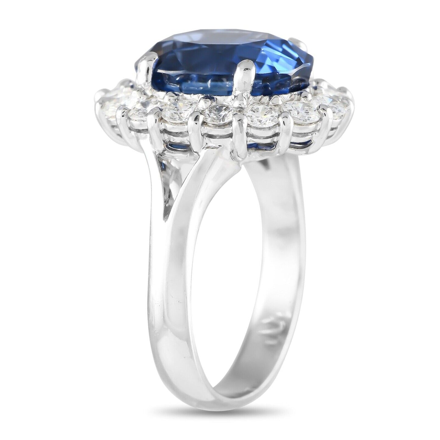 Beautiful 18K White Gold 1.45ct Diamond and Sapphire Ring