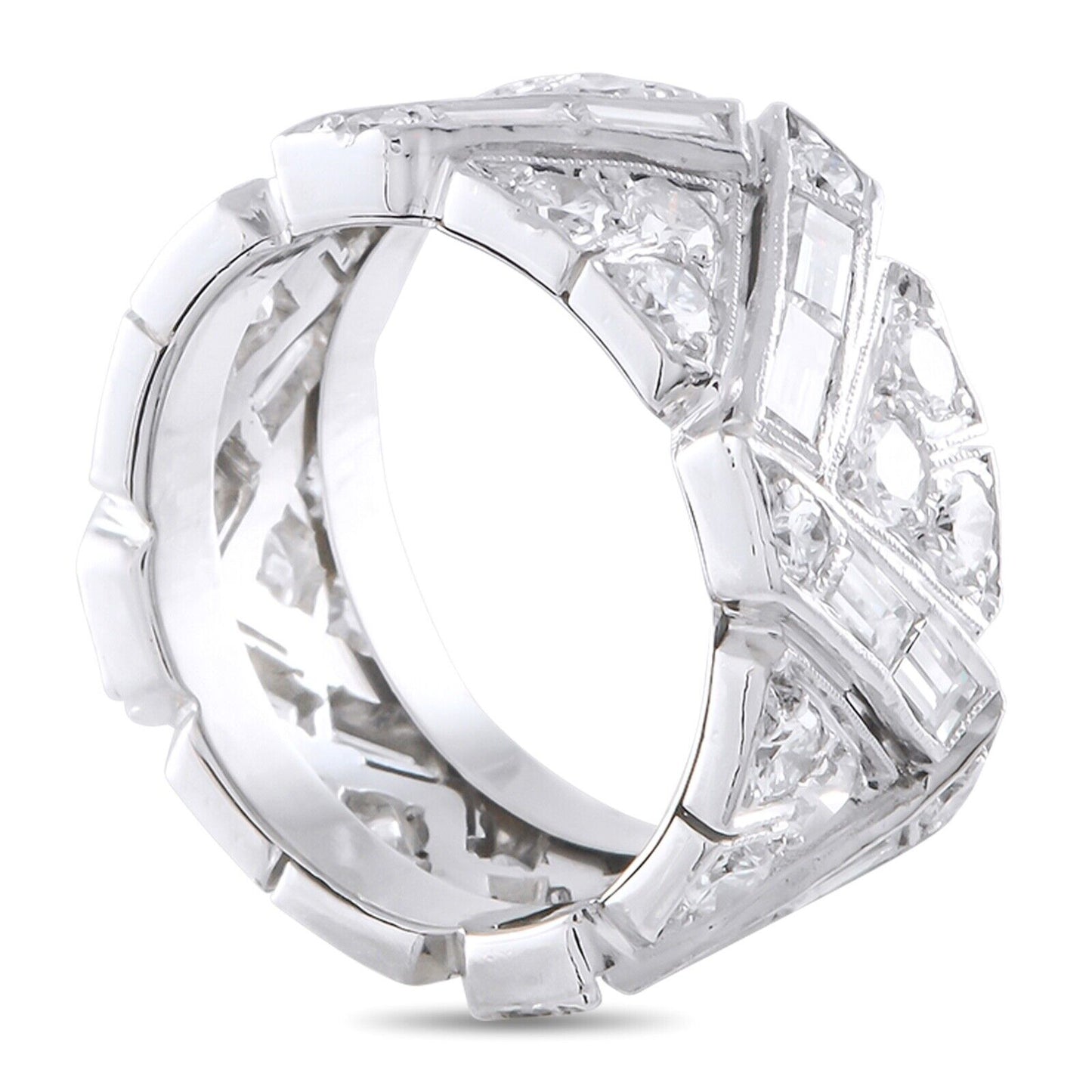 Beautiful Platinum 4.32ct Diamond Band Ring