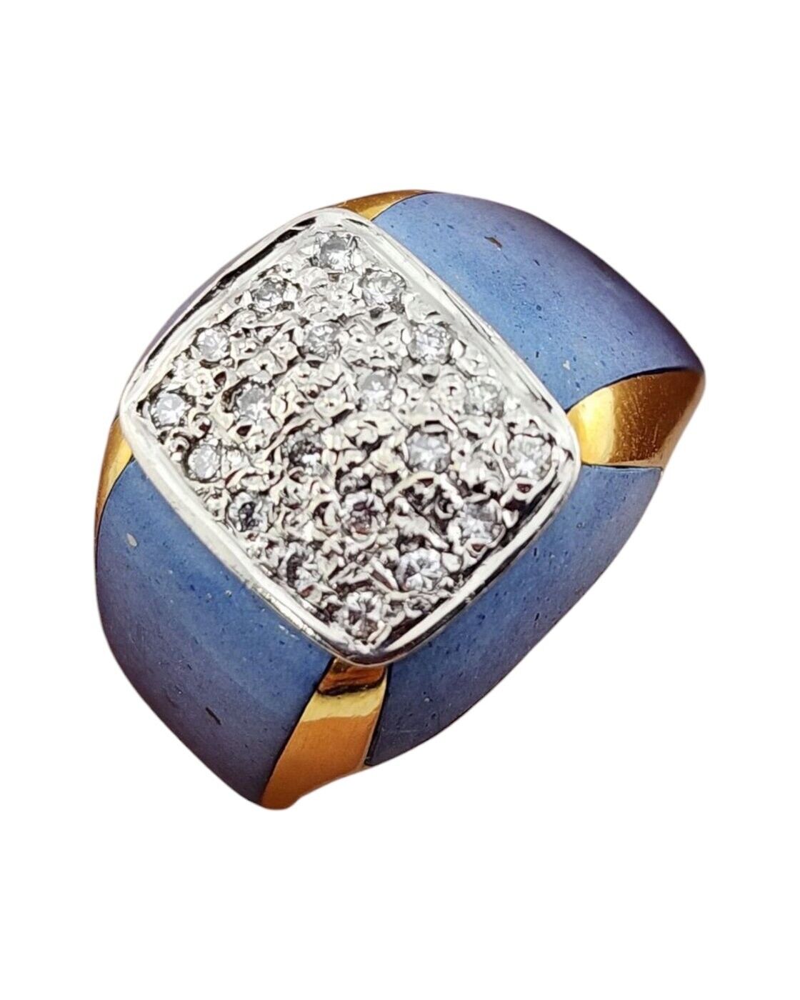 Bellarri 18k Yellow & White Gold Enameled Diamond Ring - 0.20ct. tw. Diamond