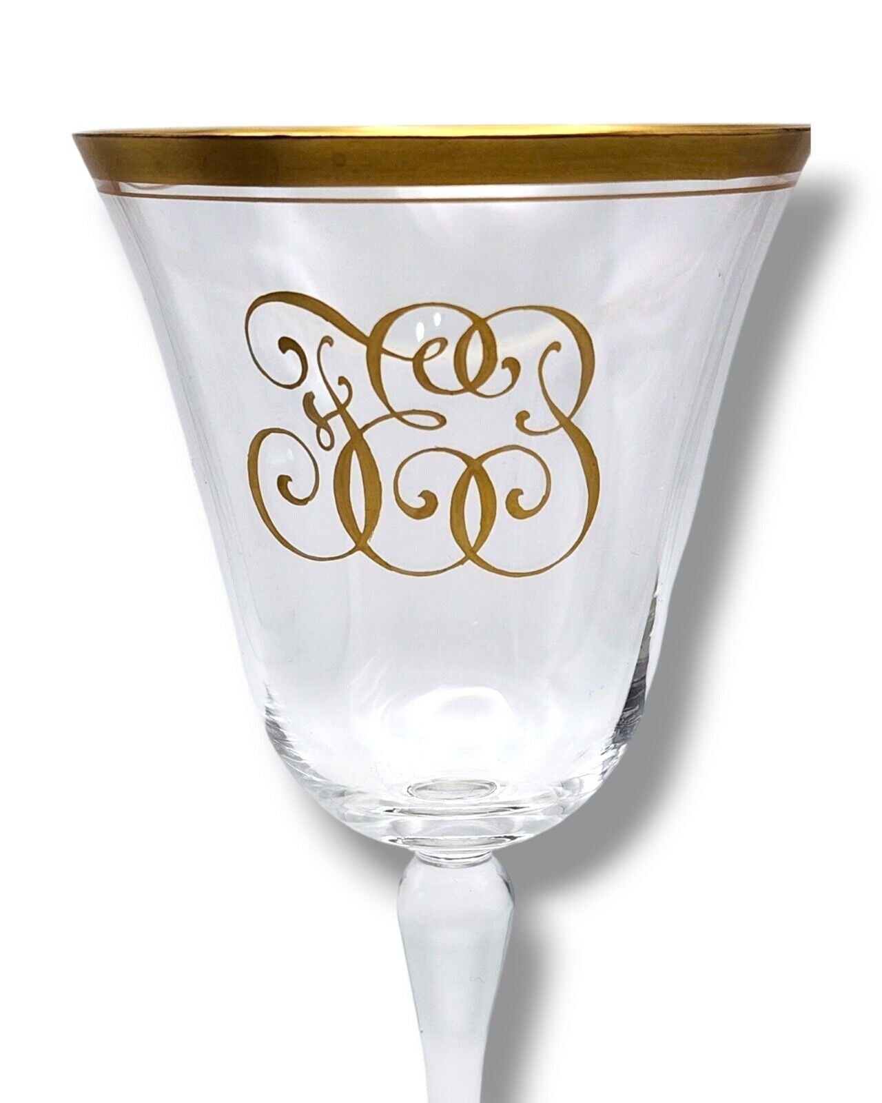 Imperial Russian Rare Pair Footed Glass Goblets / Champaign Glass c. 1890
