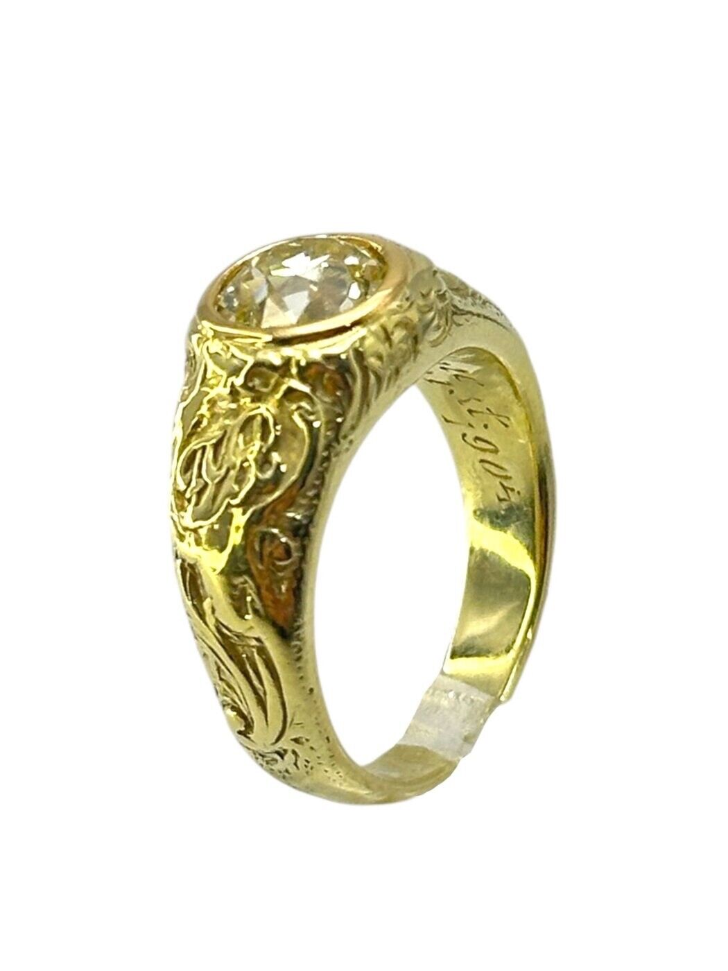 Gorgeous Antique 18K Yellow Gold Engagement Ring with 1.5ct. Diamond