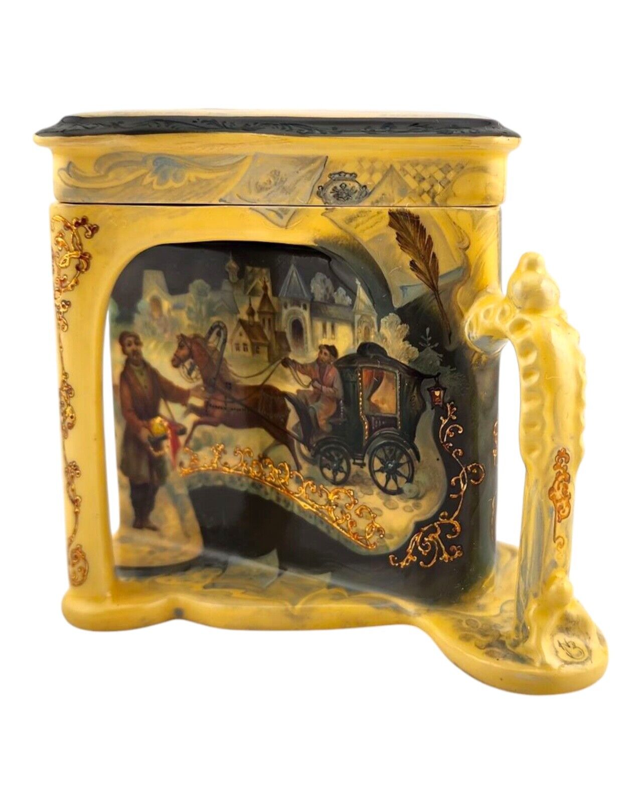 N. ZOTOV Russian ( Soviet ) Fedoskino Lacquer Box Rare