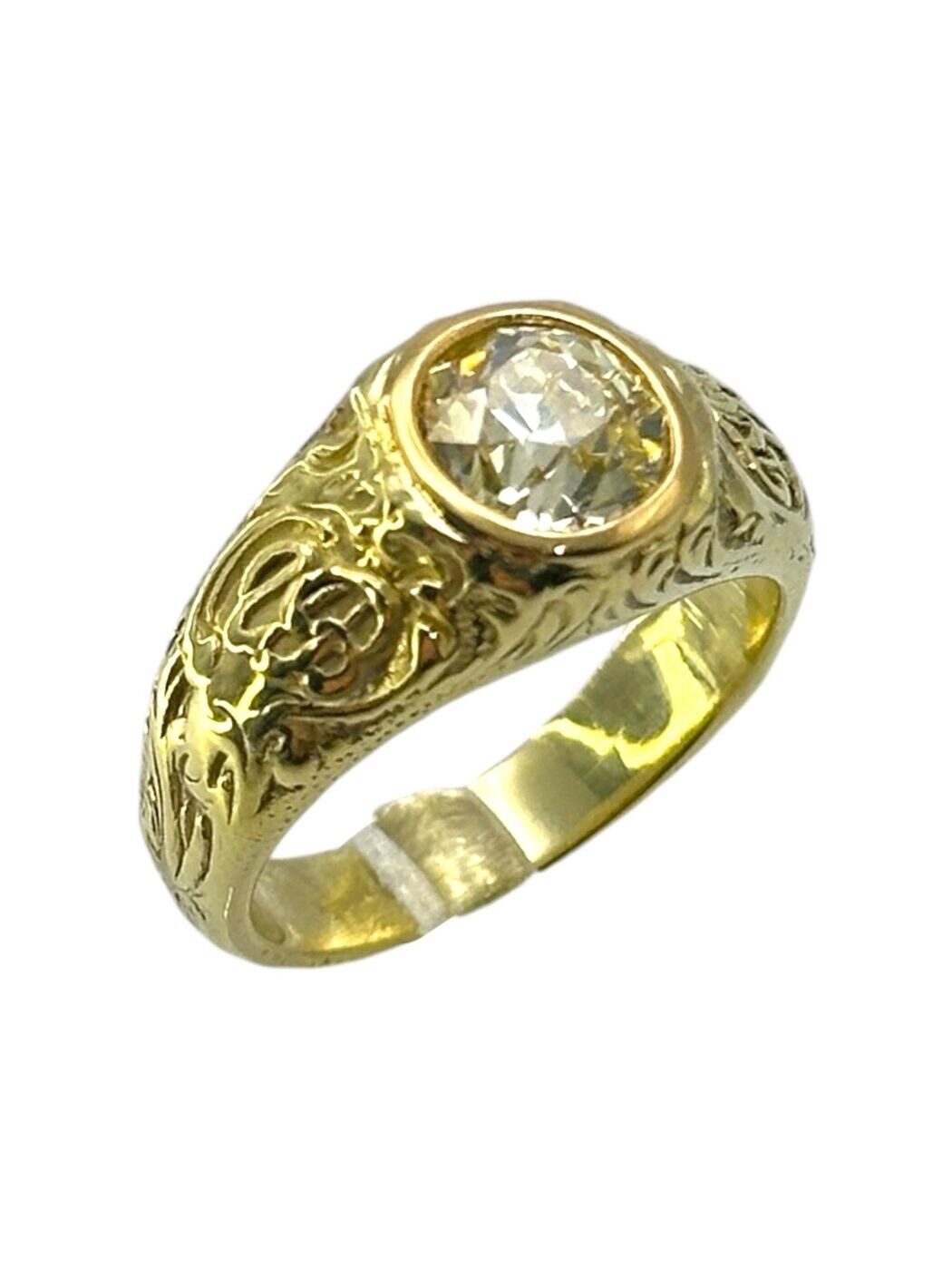 Gorgeous Antique 18K Yellow Gold Engagement Ring with 1.5ct. Diamond