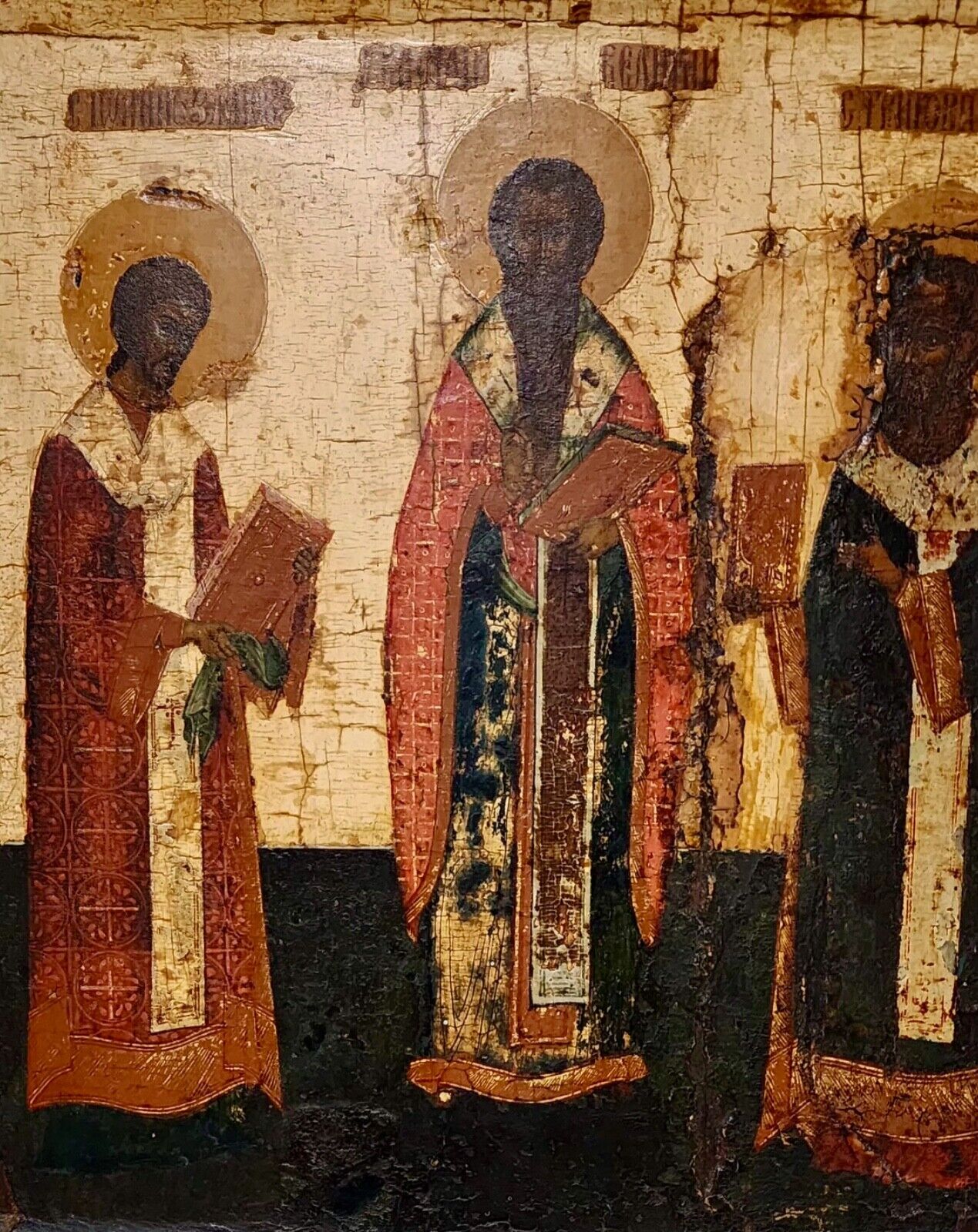 17th Century Russian Icon of the Three Hierarchs