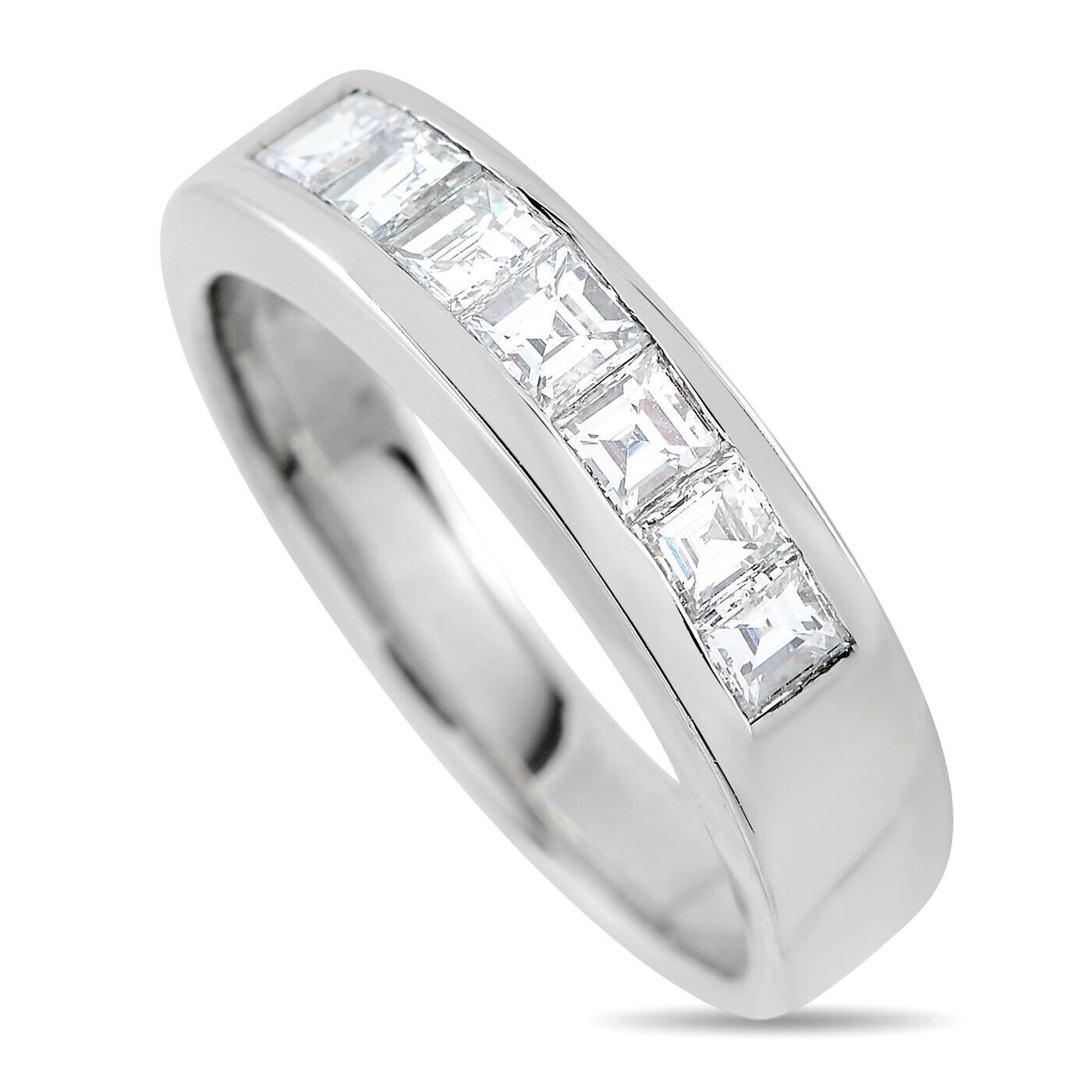 Beautiful Platinum 0.79ct Diamond Princess-Cut Channel Ring