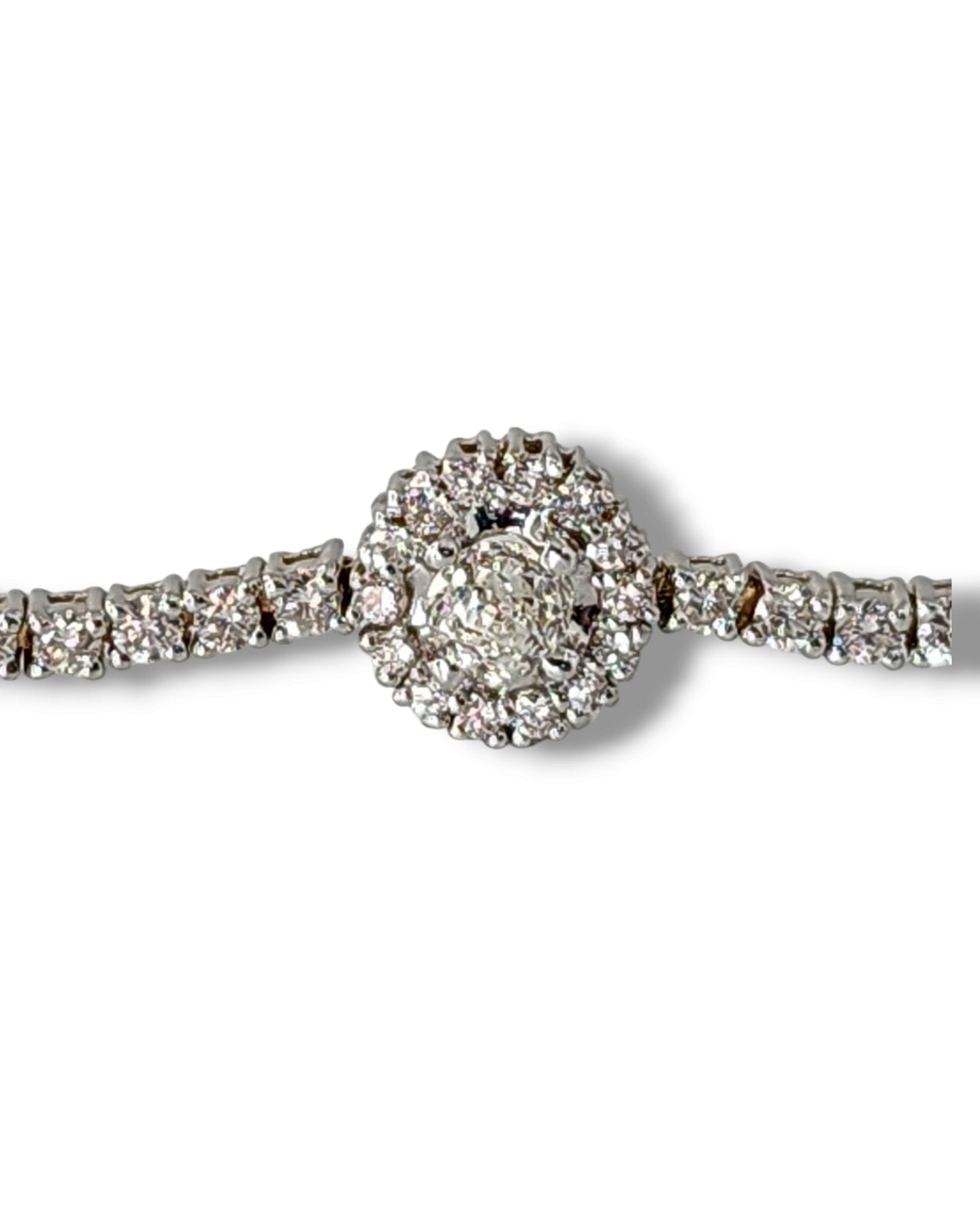 Bracelet Platinum, Beautiful Platinum Diamonds & Sapphires Bracelet Diamond (Natural) - Diamond