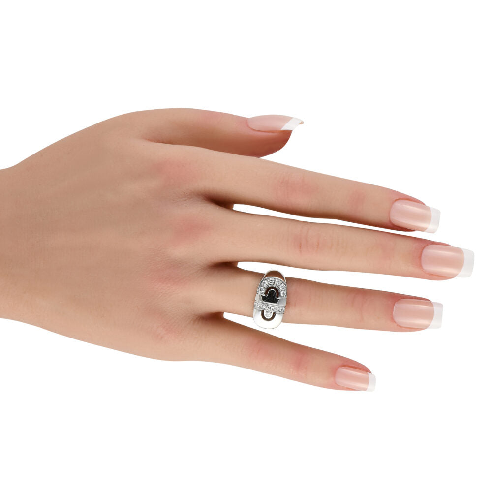 Bvlgari Parentesi 18K White Gold 0.25ct Diamond Ring