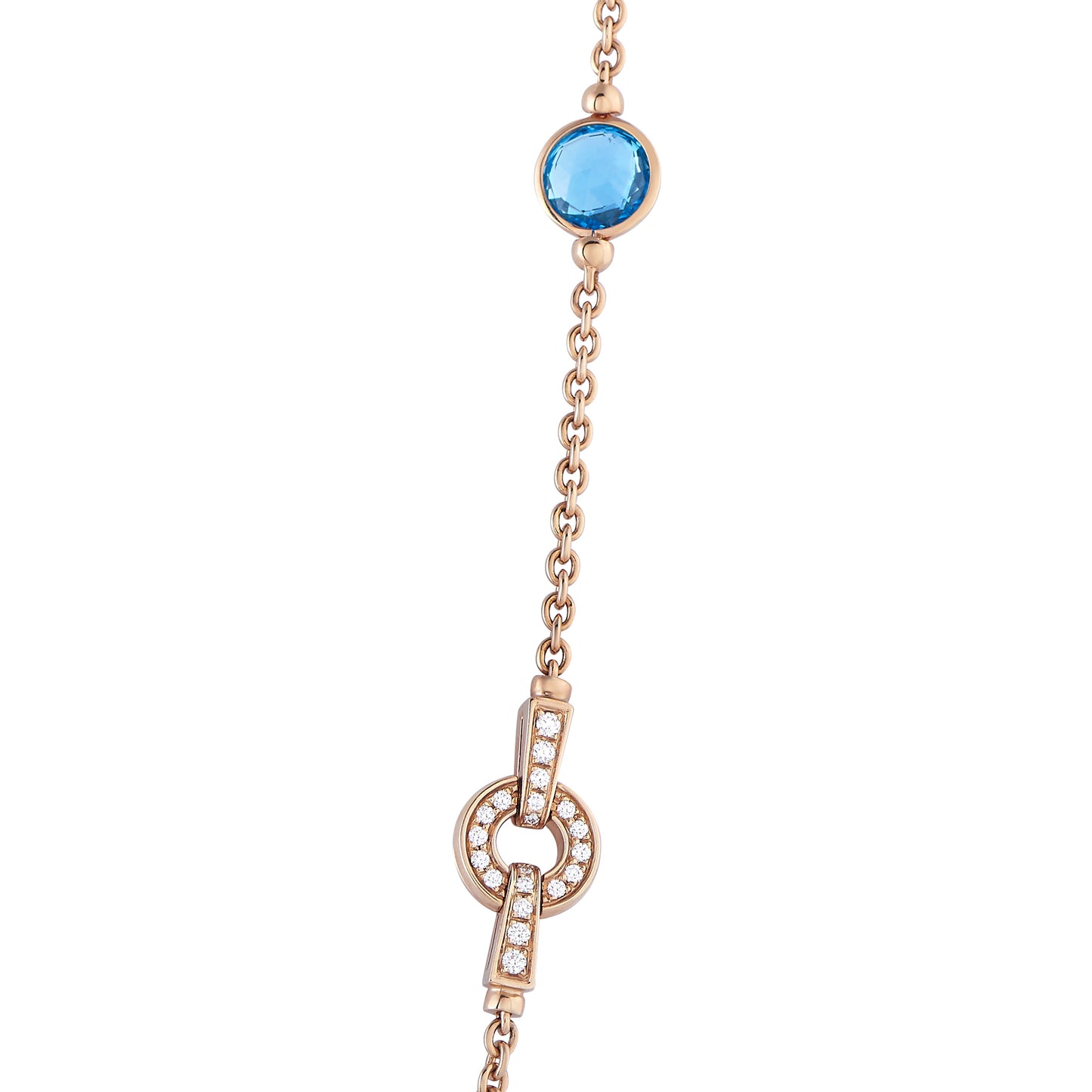 Bvlgari Parentesi 18K Rose Gold Diamond and Multi Gemstone Long Necklace