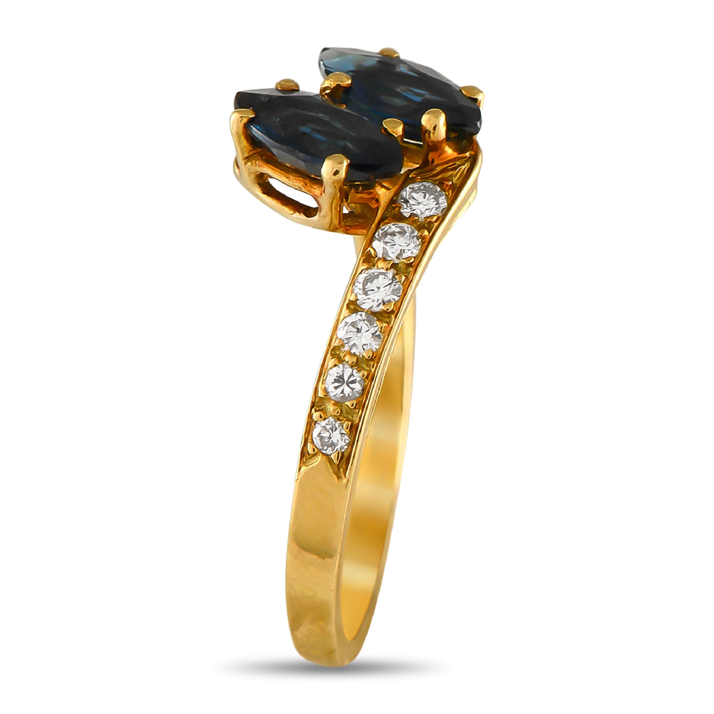 Cartier 18K Yellow Gold Diamond and Sapphire Ring