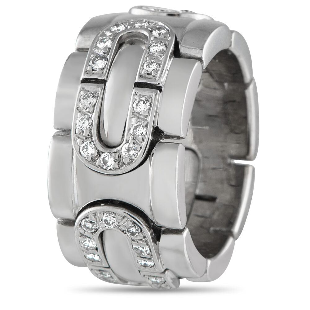 Cartier Panthere Maillon 18K White Gold Diamond Ring