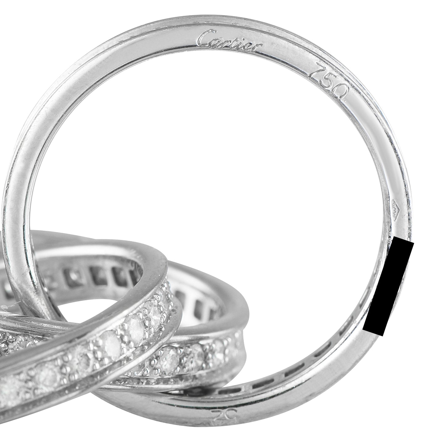 Cartier Trinity 18K White Gold Diamond Ring