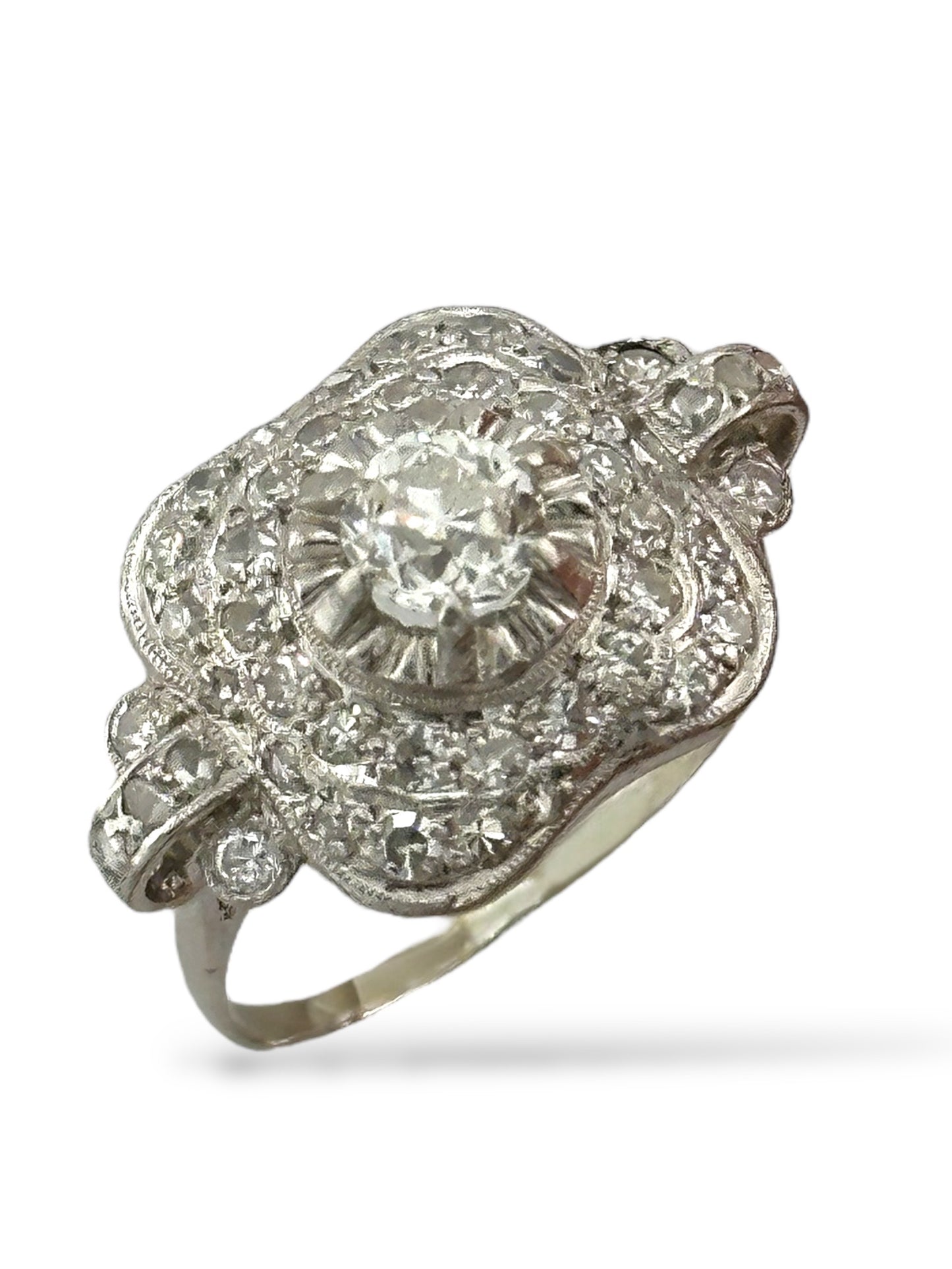 Art Deco Platinum Diamond Ring - 1.29 Carats