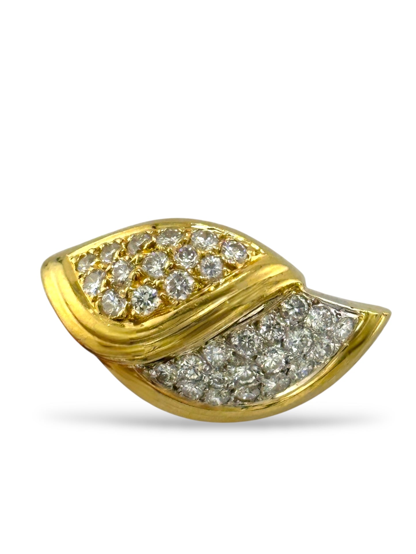18K Gold Italian Earrings with 0.96 Carats of Diamonds