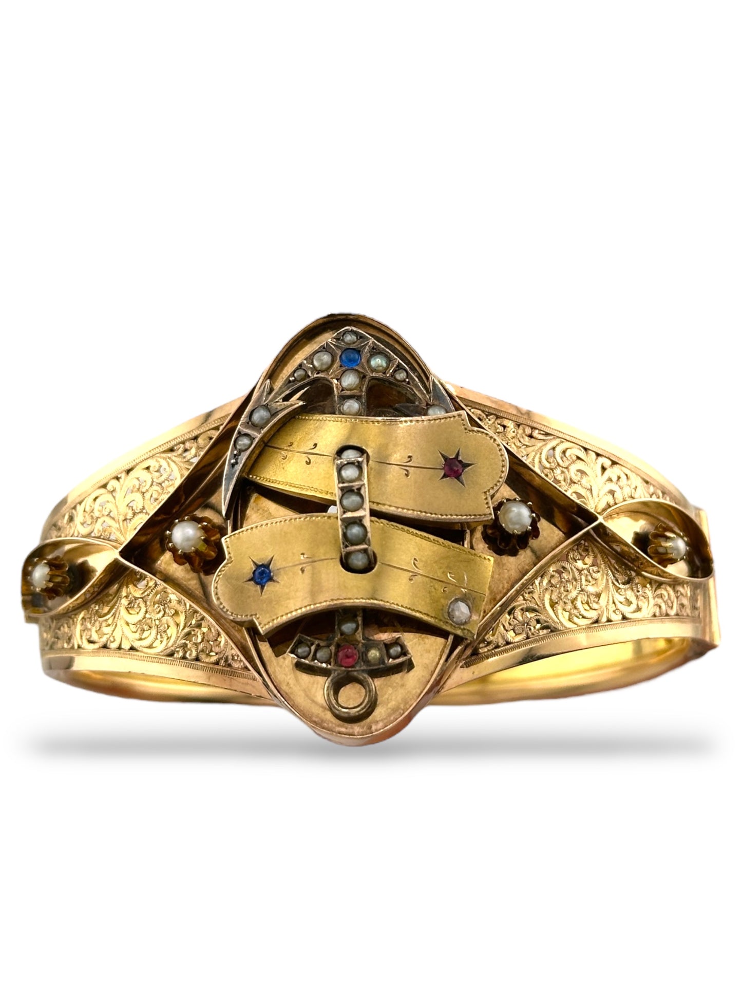 Antique Victorian 14K Gold Bracelet with Pearls