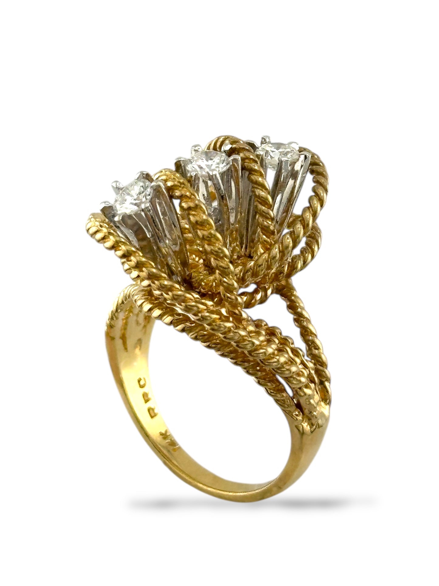 14K Gold Ring with 0.42 Carats Diamonds