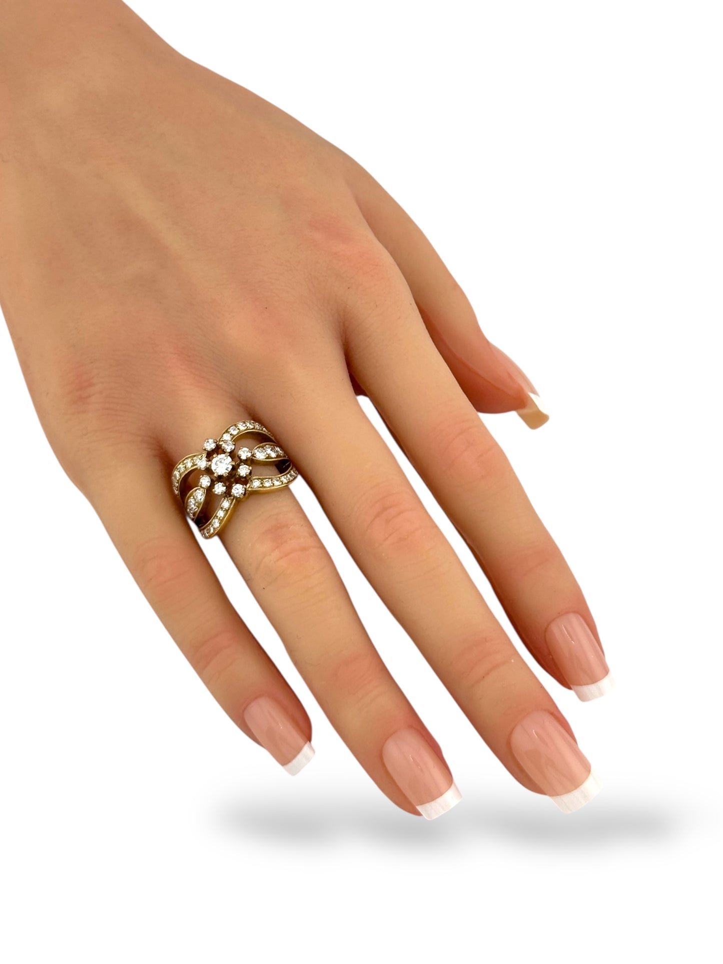 14K Yellow Gold Ring with 1.32 Carats of Diamonds – Six Band Design