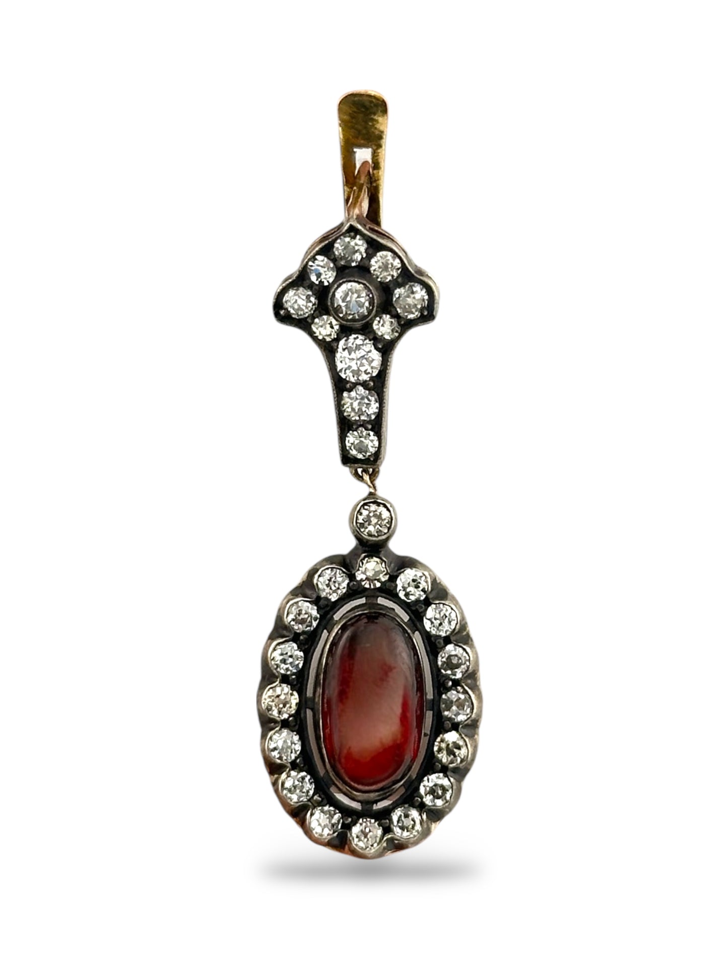 Antique Russian 56 Gold & Diamond Earrings – 2.46 Carats