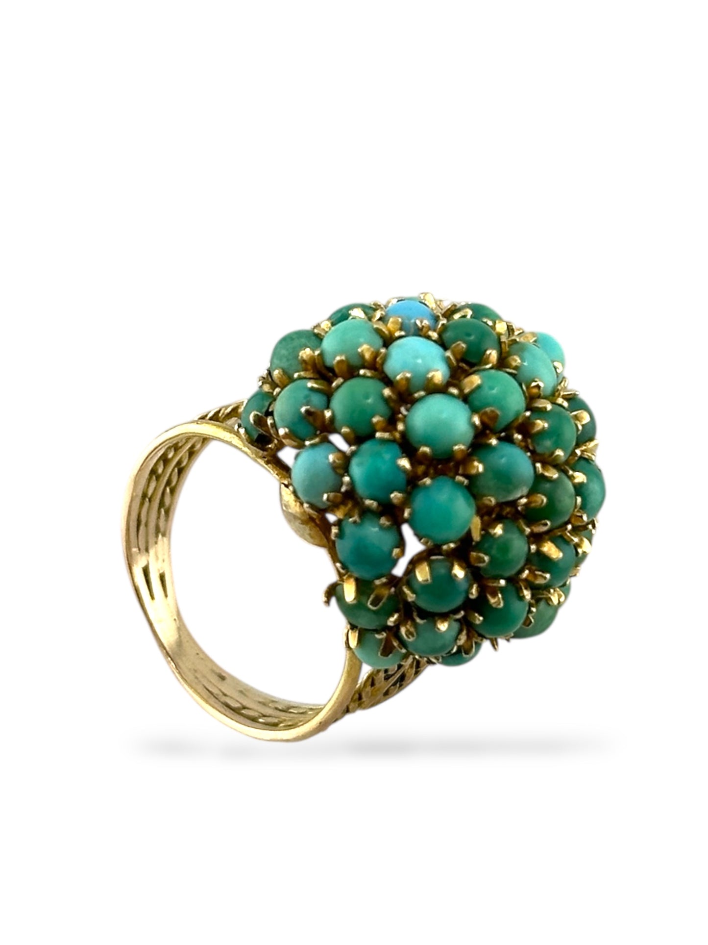 Vintage 14K Yellow Gold Turquoise Ring