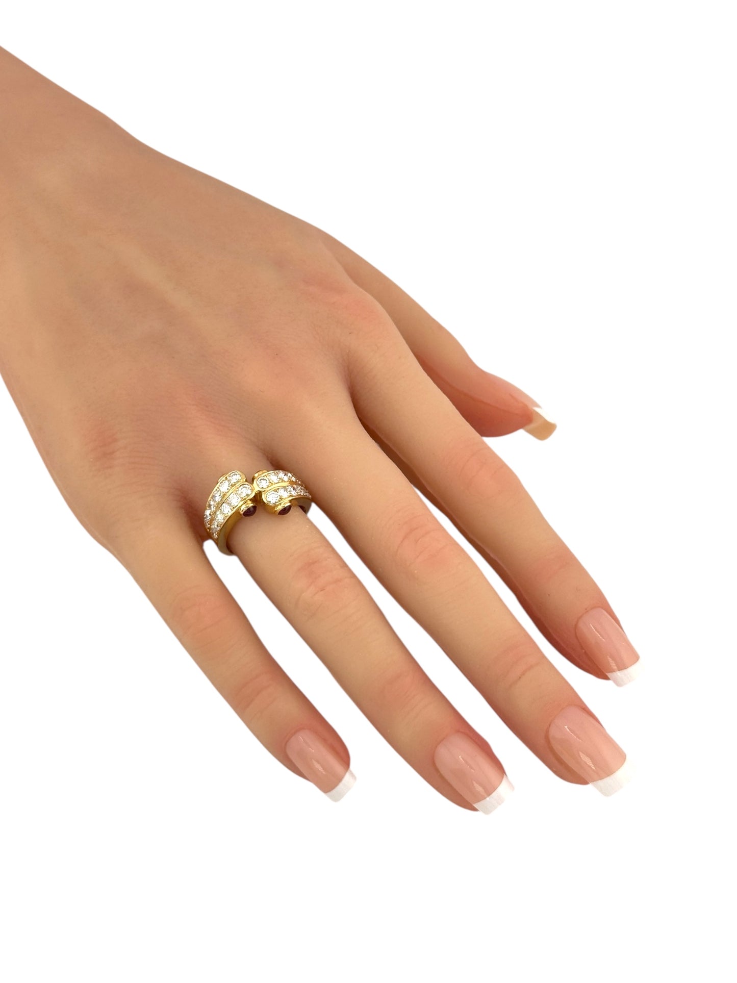 18K Yellow Gold Ring with 1.02 Carats of Diamonds and Rubies