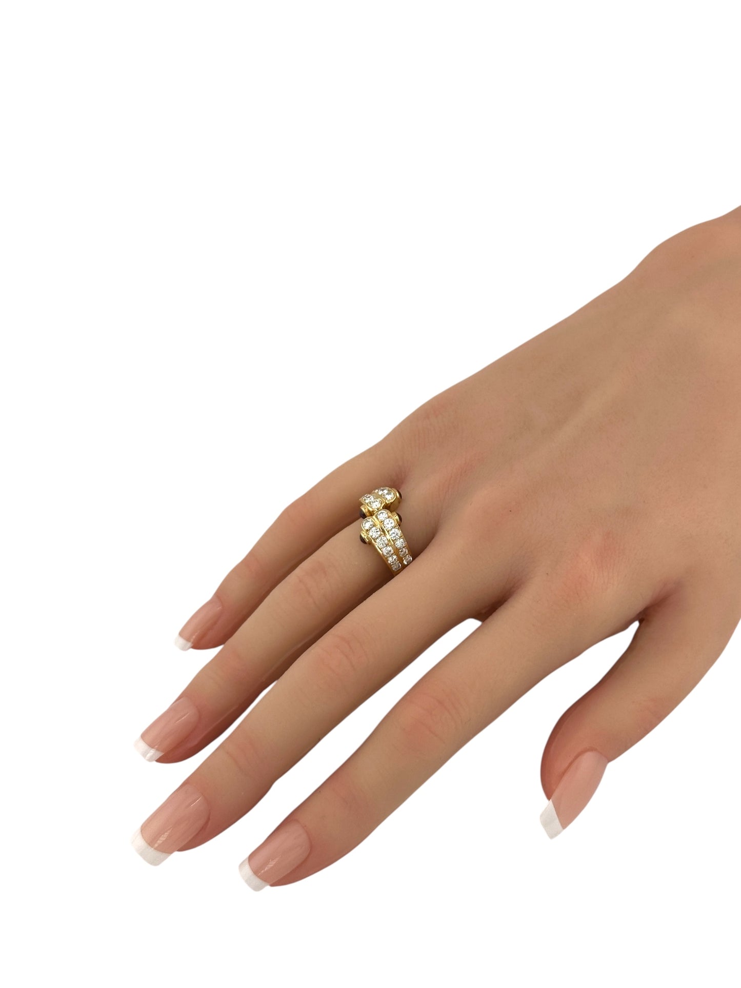18K Yellow Gold Ring with 1.02 Carats of Diamonds and Rubies