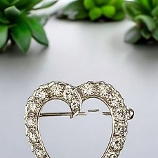 Brooch - 18 kt. White gold, Antique 18K Gold and Diamond Brooch 2.0 Ct - 2.00ct. tw. Diamond (Natural)