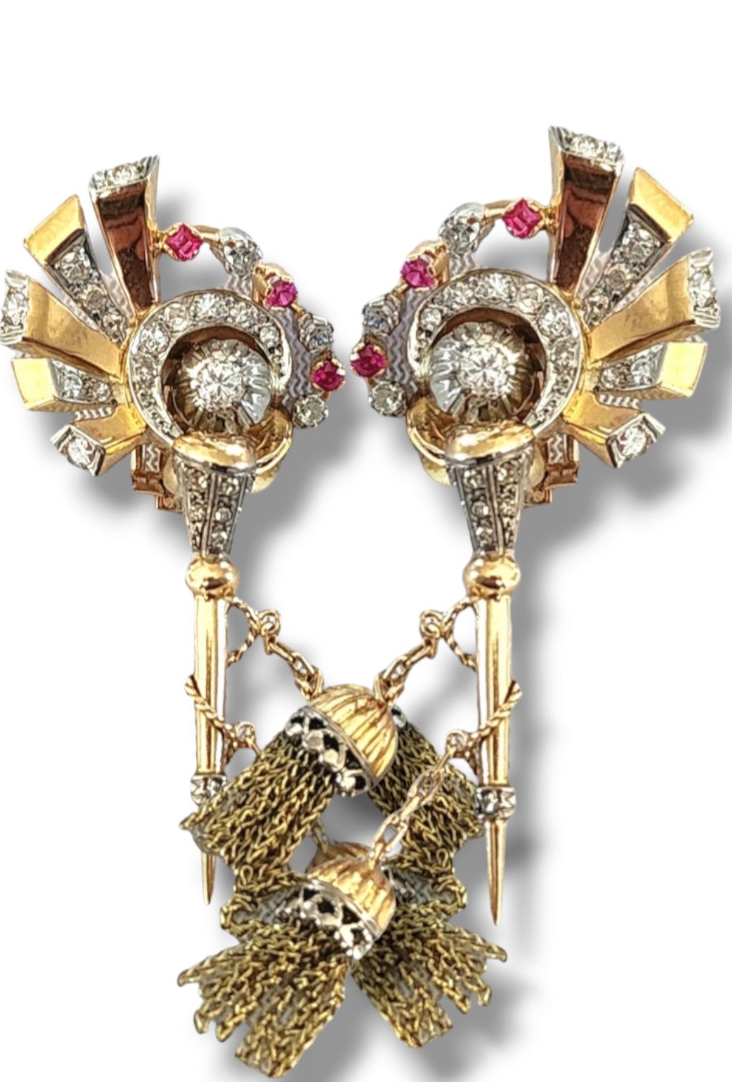 Earrings Amazing 18K Gold and Diamond Long Pendant Earrings 21 Grams - 3.12ct. tw. Diamond (Natural)