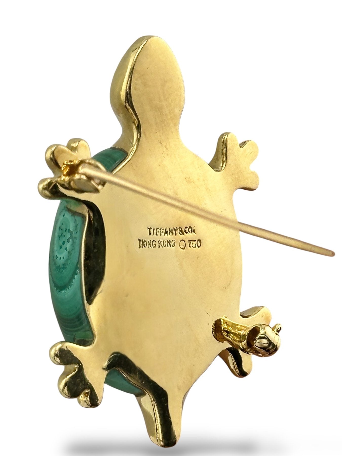 Tiffany & Co. 18K Yellow Gold and Green Enamel Turtle Brooch