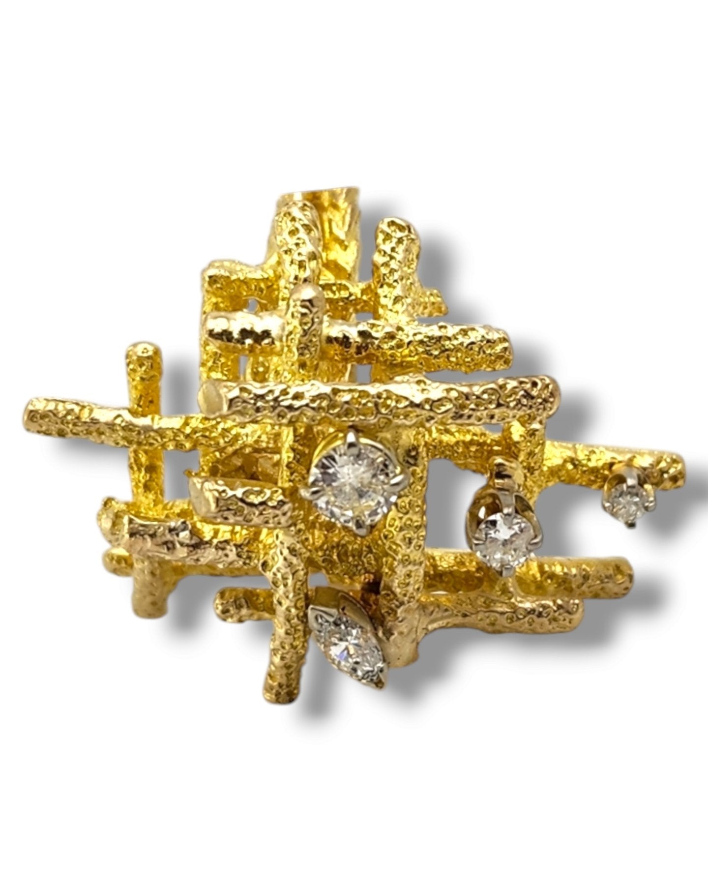Ring - 14 kt. Yellow gold - 0.56ct. tw. Diamond (Natural)