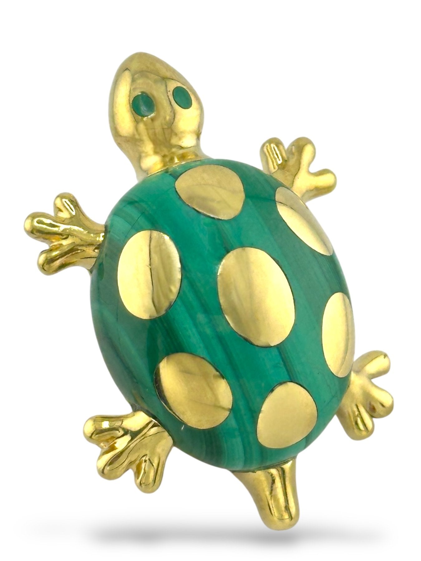 Tiffany & Co. 18K Yellow Gold and Green Enamel Turtle Brooch