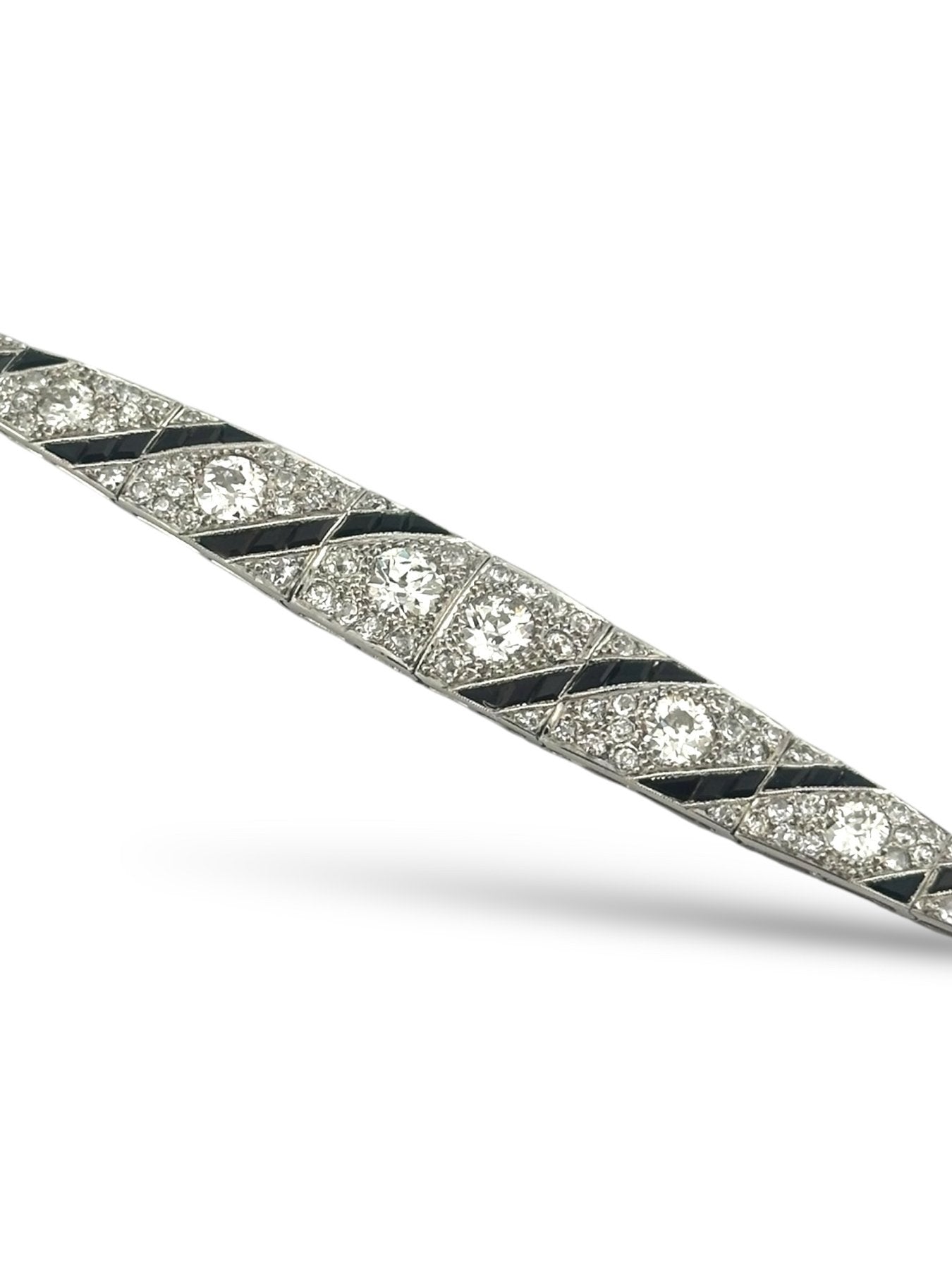 18K Gold Art Deco 6.0ctw. Diamond Bracelet