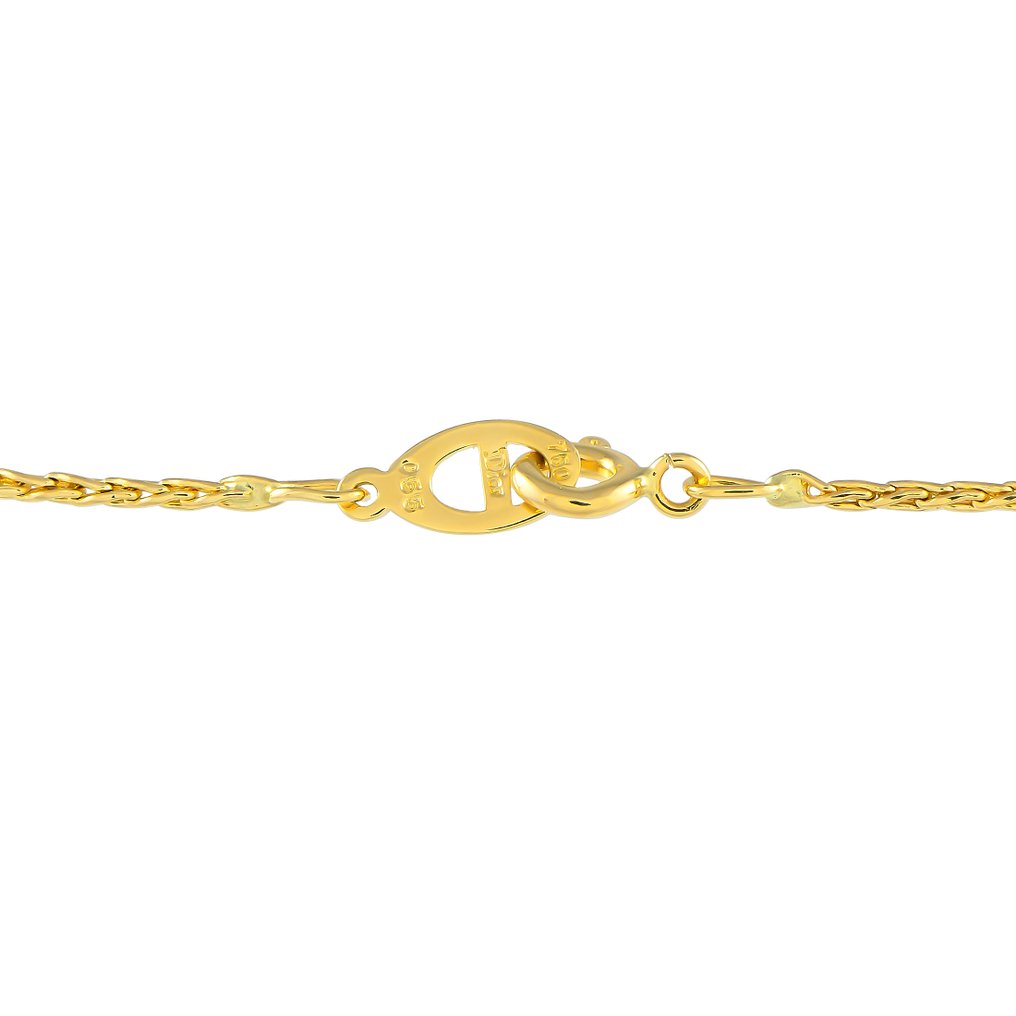 Christian Dior - Necklace with pendant - 18 kt. Yellow gold, Lavish 18K Yellow Gold 0.55ct Diamond and Pearl Pendant Necklace - 0.55ct. tw.