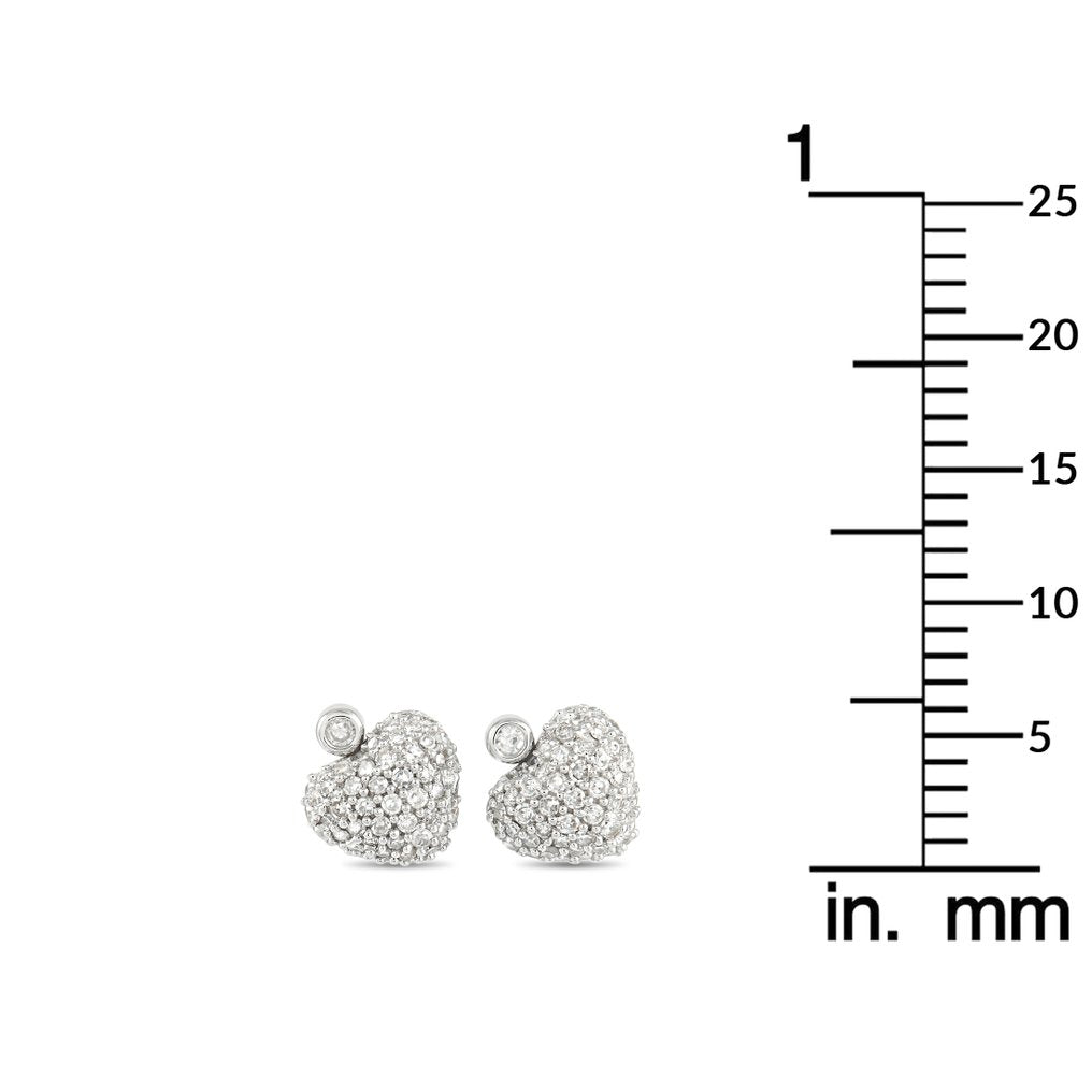 14K White Gold 0.25ct. Diamond Heart Stud Earrings