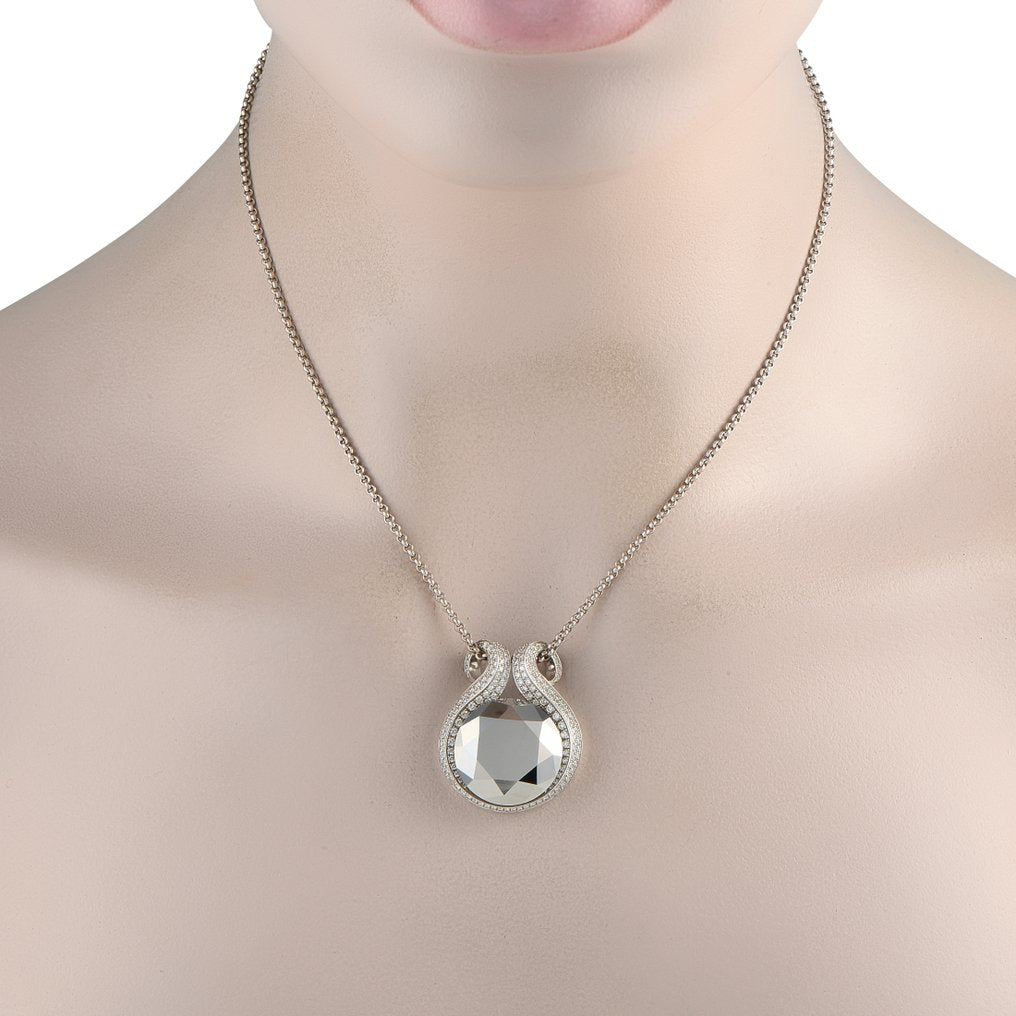 Chopard 18K White Gold Necklace with Diamonds and Hematite
