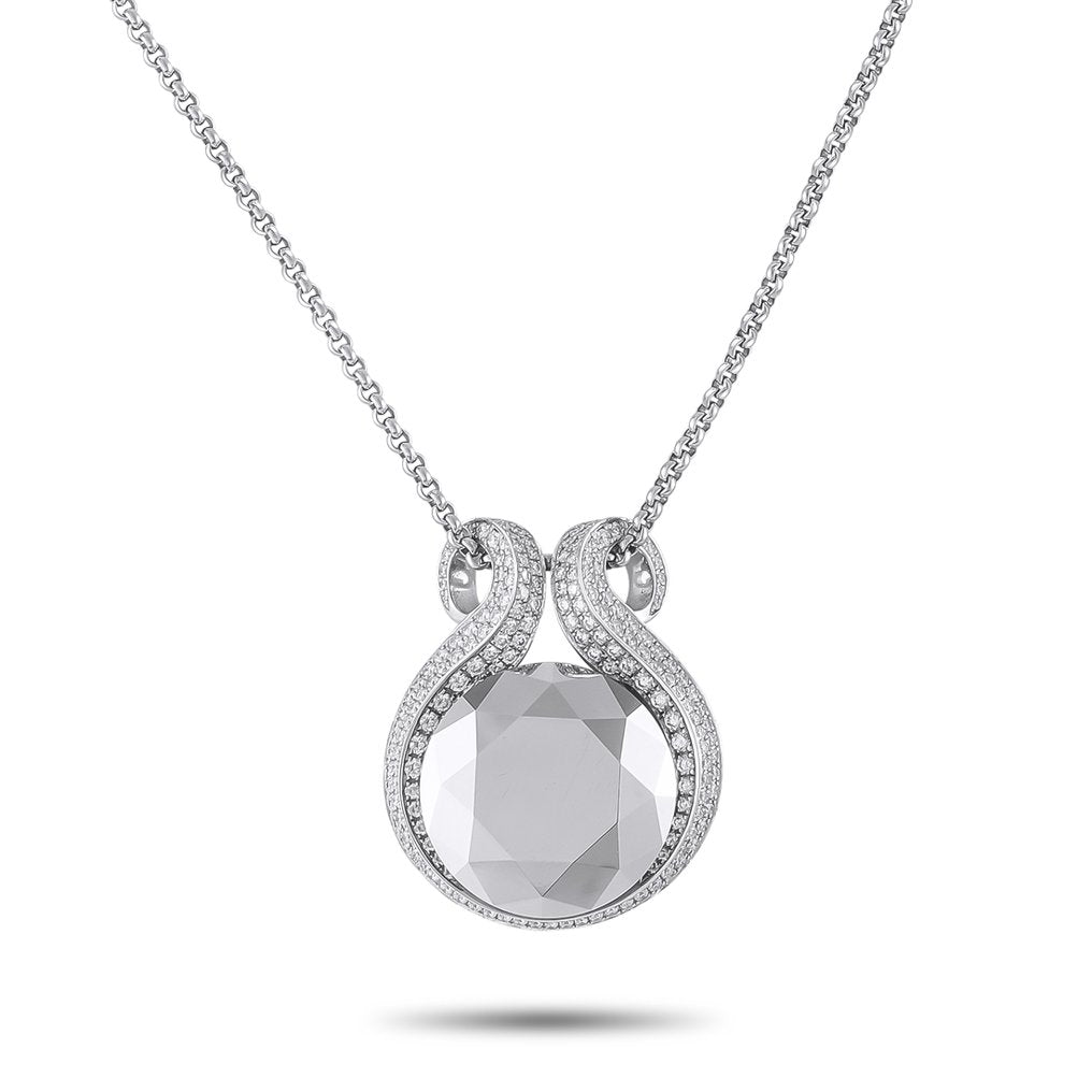Chopard 18K White Gold Necklace with Diamonds and Hematite