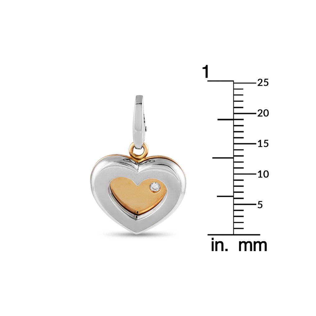 Cartier - Pendant - 18 kt. White gold, CARTIER Limited Edition 18K Yellow Gold Diamond Heart Charm