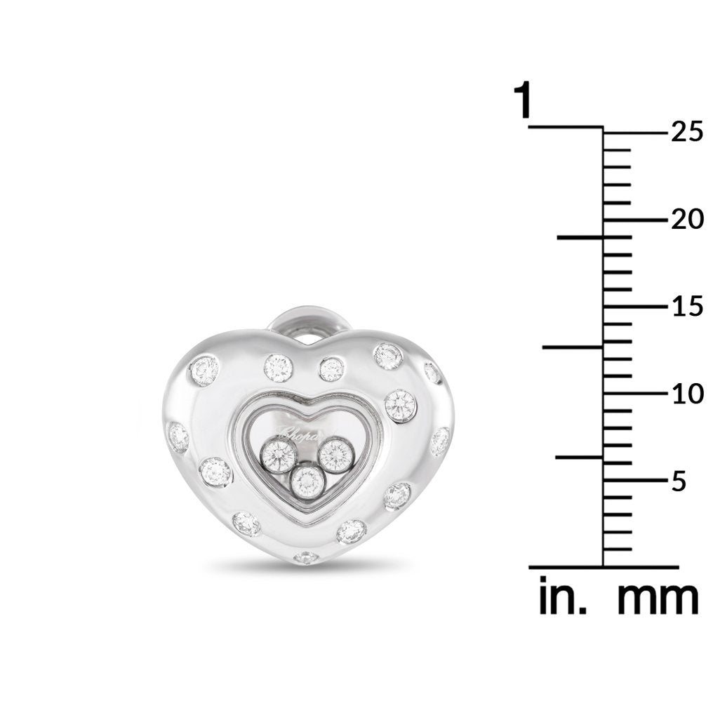 Chopard - Earrings - 18 kt. White gold, Happy Diamonds 18K White Gold 0.94 ct Diamond Heart Earrings