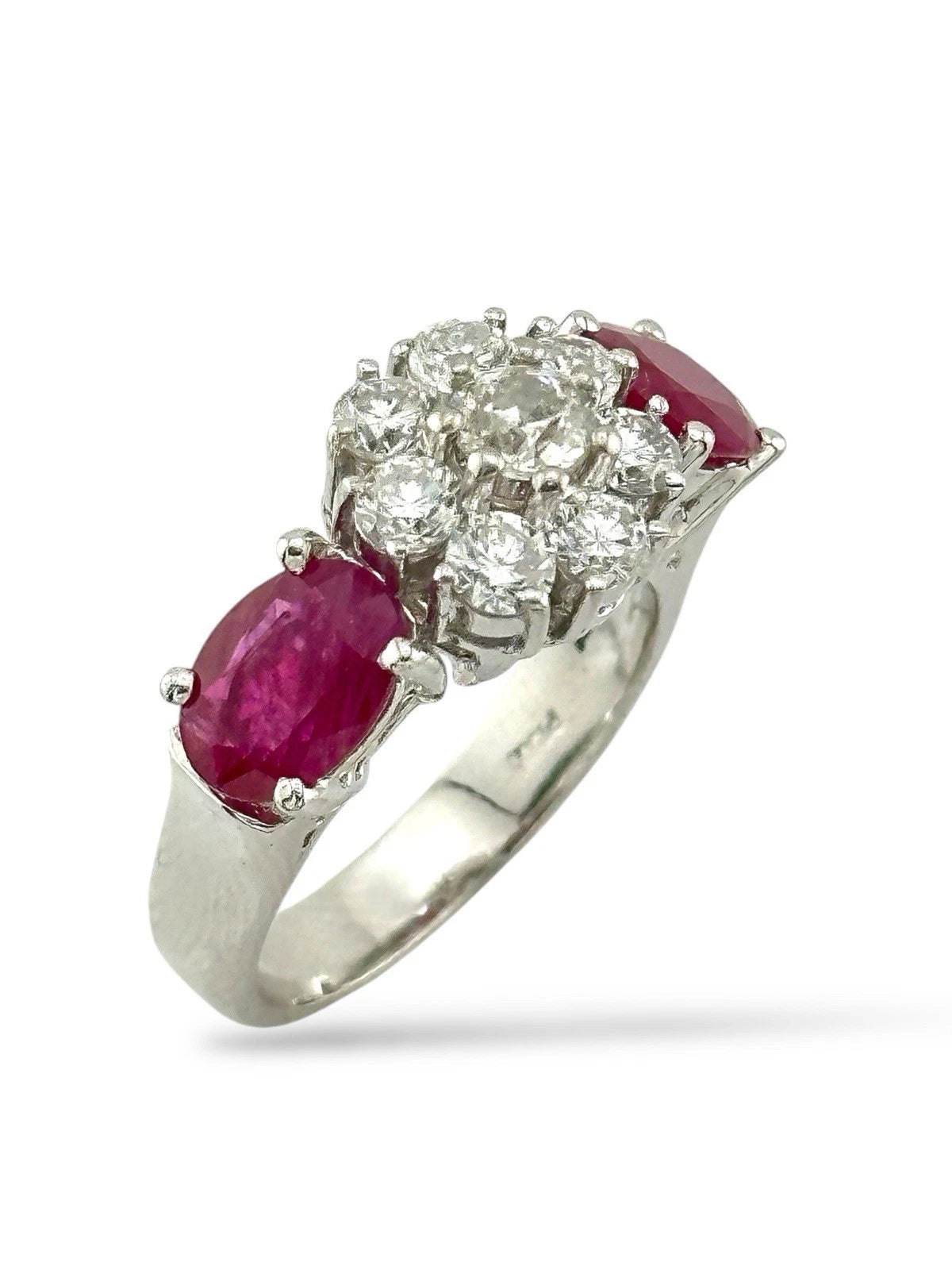 Platinum Women’s Ring with Rubies and Diamonds 0.95ct