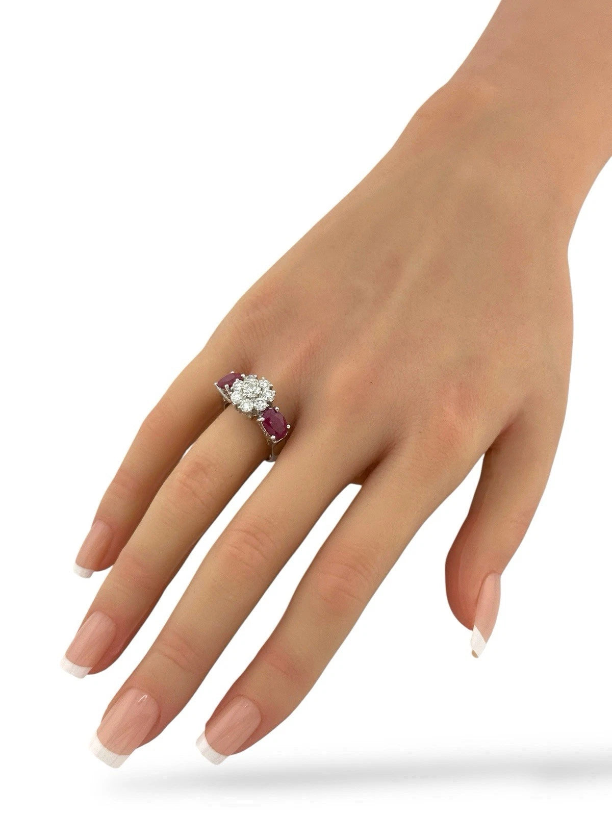 Platinum Women’s Ring with Rubies and Diamonds 0.95ct