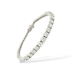 Certified 14K White Gold 12.3ct Diamond Tennis Bracelet